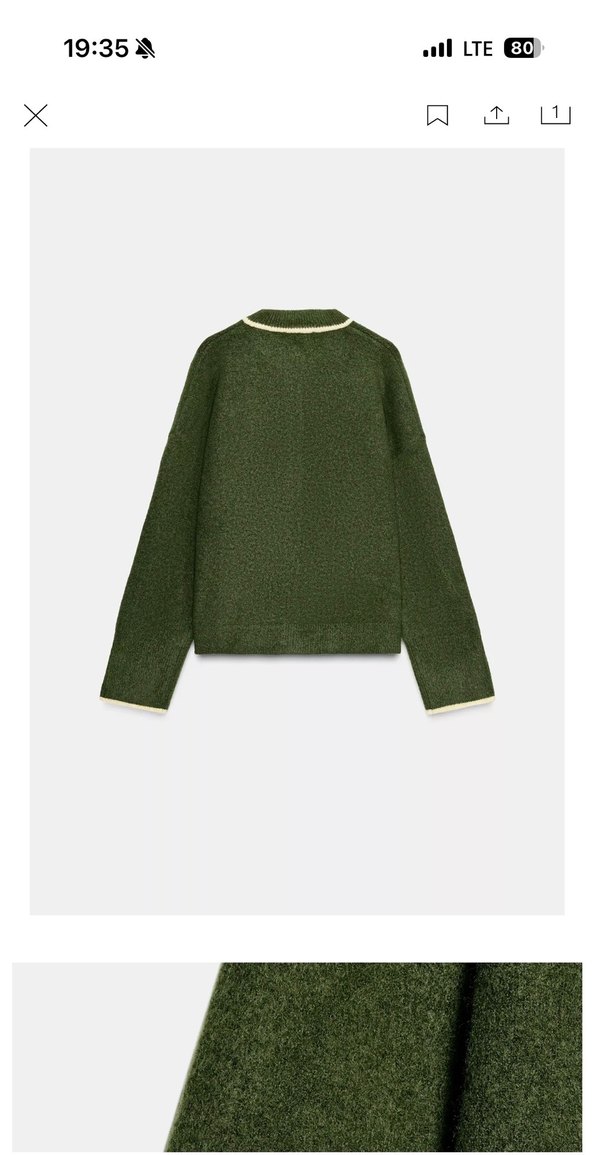 Kadın Haki Triko Midi Hırka - Görsel 3