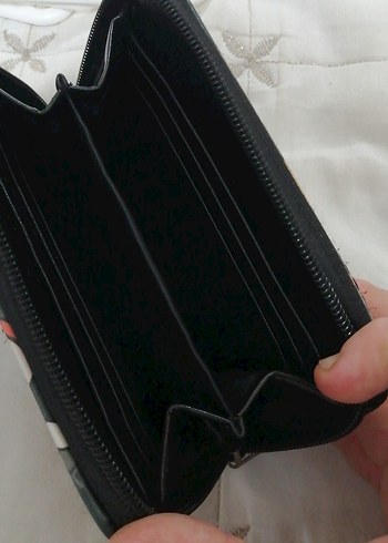 Kadın Kahverengi Baskılı Deri Fermuarlı Cüzdan - Görsel 2