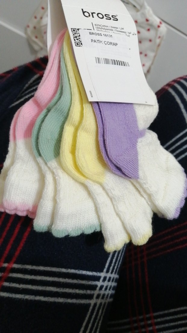 Bross 16-18 Numara Kız Çocuk Renkli Pamuklu Çorap - Görsel 4