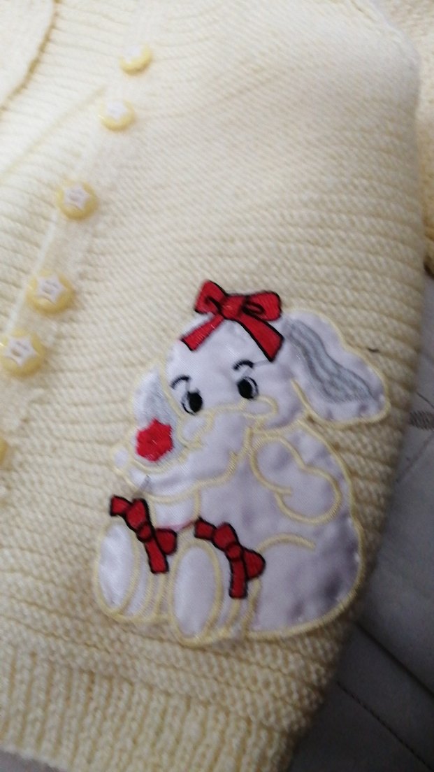 Nakışlı Beyaz Kız Çocuk Triko Hırka - Görsel 3