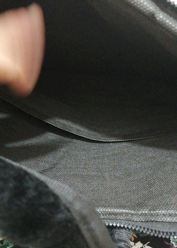 Siyah Süet Kadın Çanta Kürklü Bilgisayar Çantası - Görsel 3