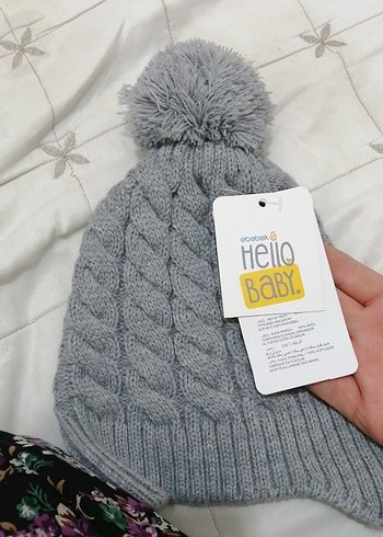 Gri Örgü Kadın Bere Ponponlu - Görsel 2