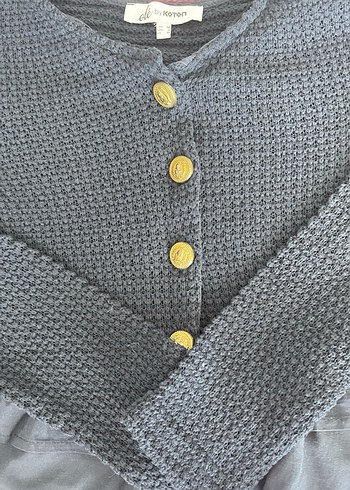 Düğmeli Lacivert Hırka - Görsel 3