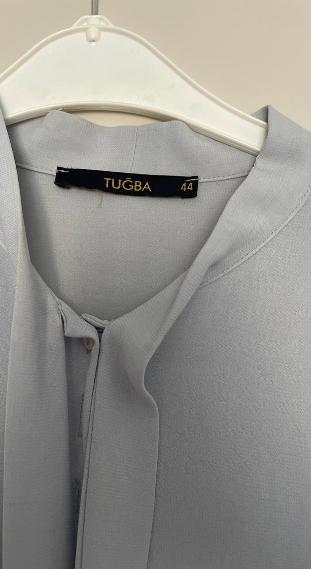 Düğmeli Bebek Mavisi Uzun Kollu Kadın Tunik - Görsel 2