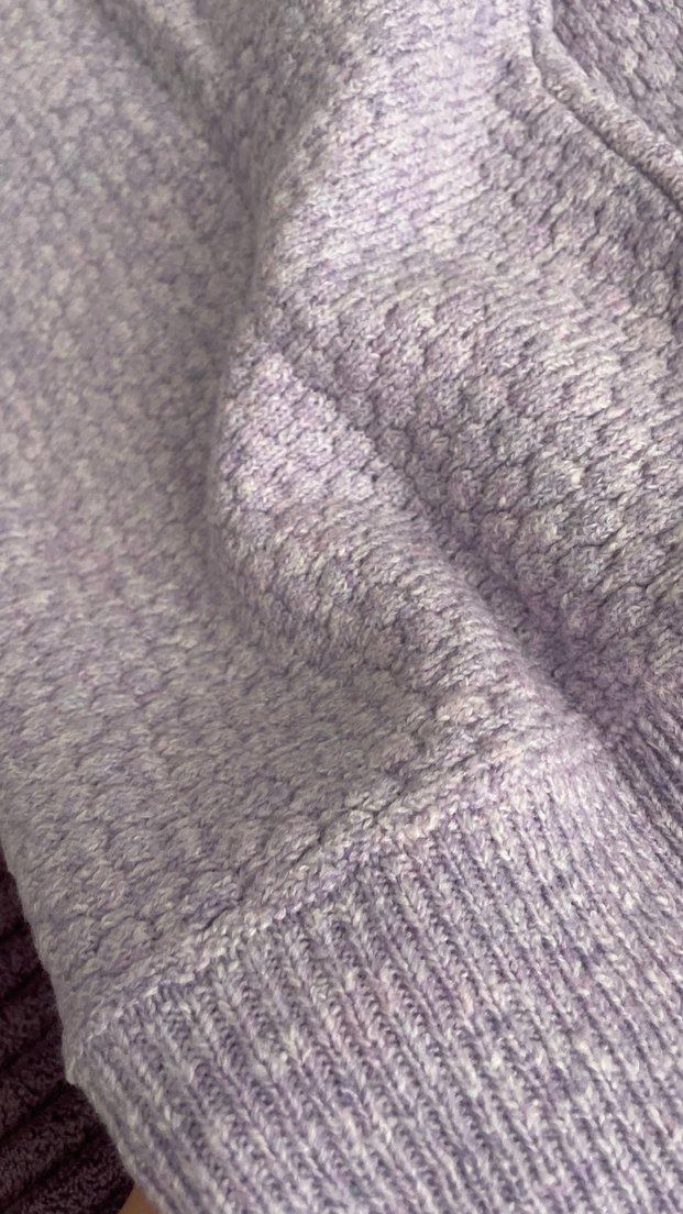 Lila Örgü Boğazlı Kadın Kazak - Görsel 3