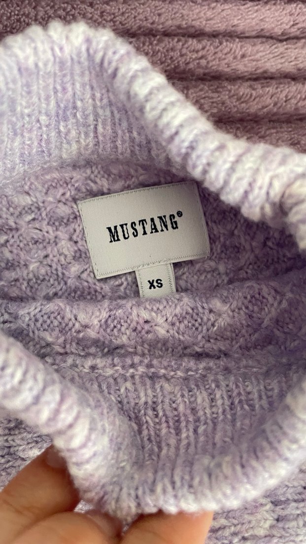 Lila Örgü Boğazlı Kadın Kazak - Görsel 2