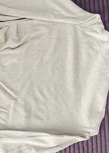 Kadın Krem Uzun Kollu Asimetrik Bluz - Görsel 2