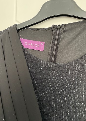 Uzun Kollu Siyah Drapeli Kadın Abiye Elbise - Görsel 3