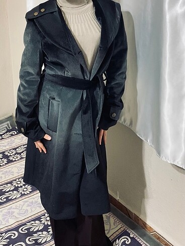 m Beden gri Renk Alvina kaşe kaban
