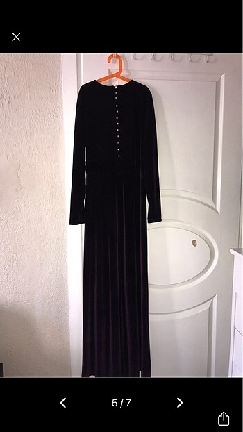 ALVİNA  kadife TESETTÜR ELBİSE - Görsel 5