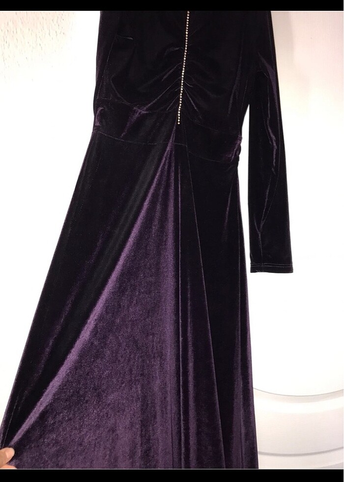 ALVİNA  kadife TESETTÜR ELBİSE - Görsel 4