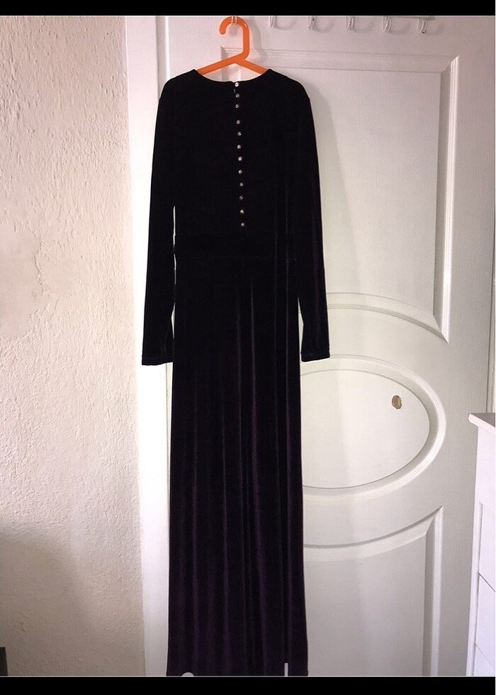 ALVİNA  kadife TESETTÜR ELBİSE - Görsel 5