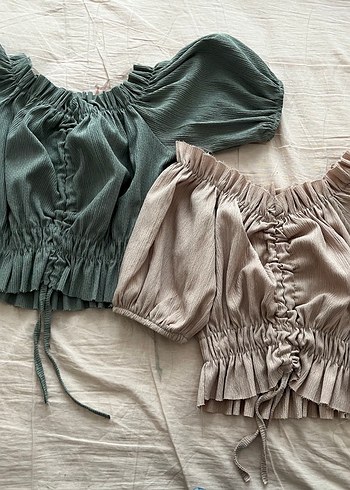 Bohem Pliseli Keten Bluzlar - Görsel 4