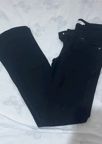 Kadın Siyah Gösterişli Kumaş Pantolon - Görsel 3