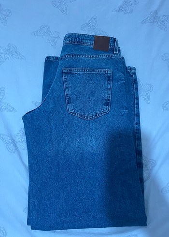 Mavi Bol Kesim Kadın Kot Pantolon - Görsel 3