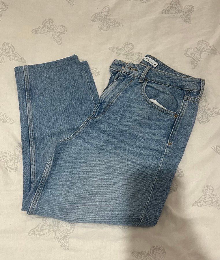 Mavi Bilek Boy Rahat Kesim Kadın Kot Pantolon - Görsel 4