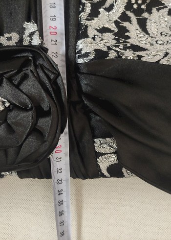 Siyah Dantel Desenli Straplez Uzun Abiye Elbise - Görsel 5