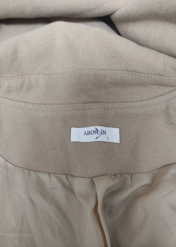 Düğmeli Bej Süet Kadın Kaban - Görsel 4