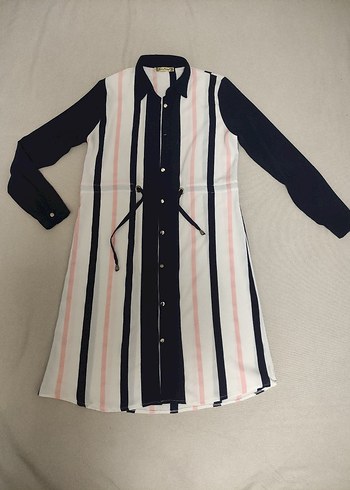 Çizgili Uzun Kollu Kadın Tunik - Görsel 2