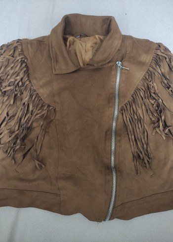 Kahverengi Püsküllü Kadın Süet Ceket - Görsel 2