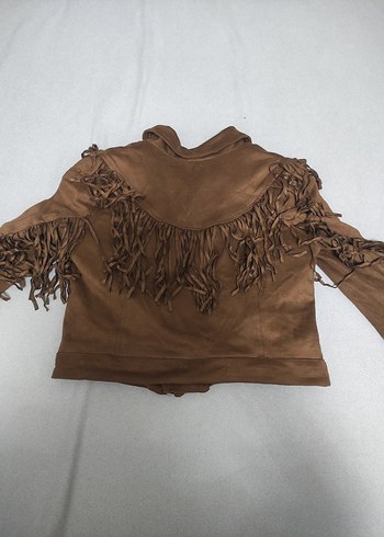 Kahverengi Püsküllü Kadın Süet Ceket - Görsel 3