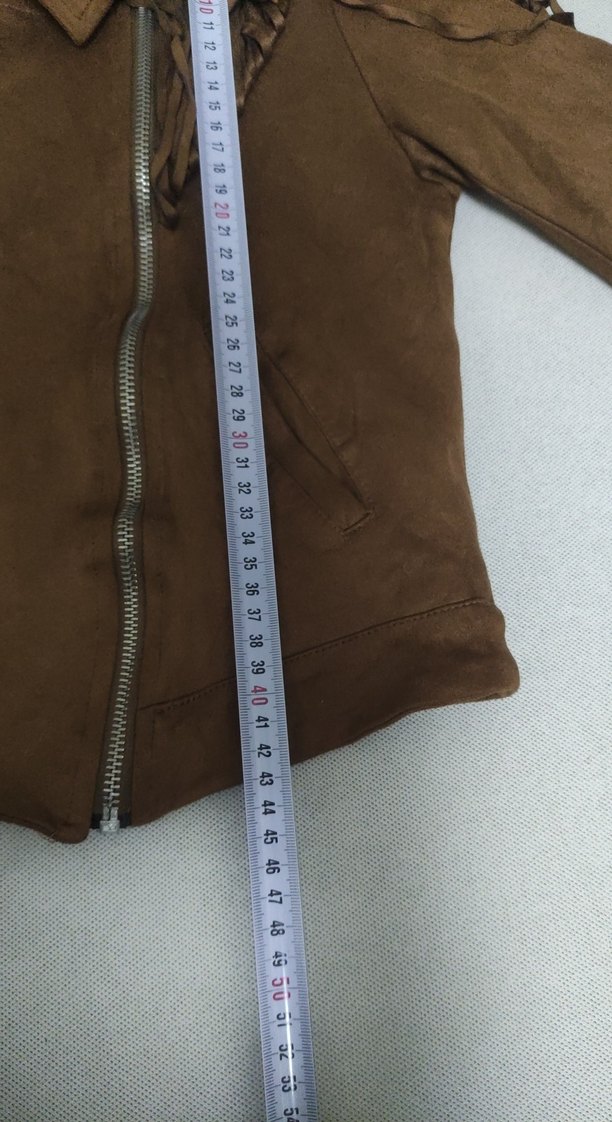 Kahverengi Püsküllü Kadın Süet Ceket - Görsel 5