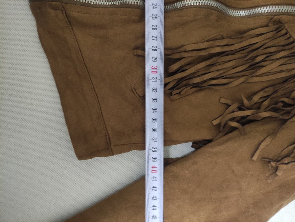 Kahverengi Püsküllü Kadın Süet Ceket - Görsel 4