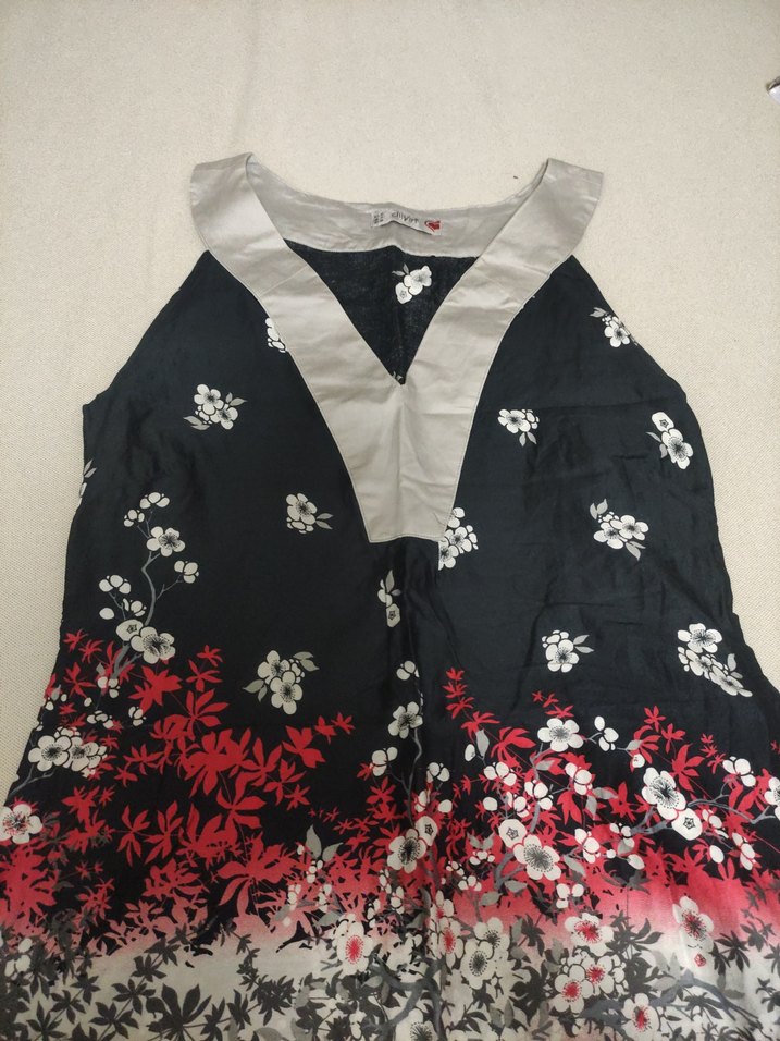 Çiçek Desenli Düğmeli Bohem Uzun Elbise - Görsel 2