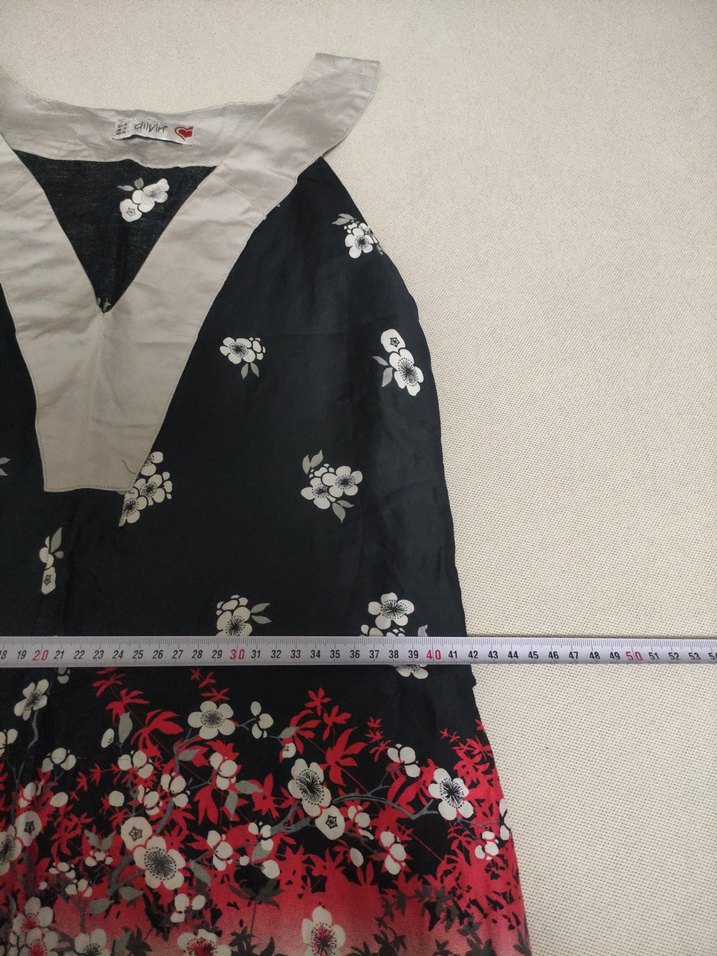 Çiçek Desenli Düğmeli Bohem Uzun Elbise - Görsel 4