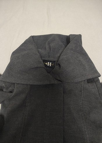 Kapüşonlu Antrasit Kaban - Görsel 4