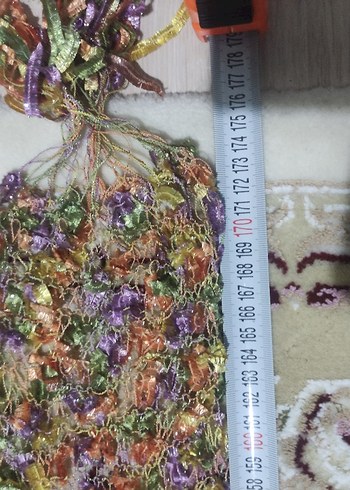 İşlemeli Renkli Kadın Fular Atkı - Görsel 2