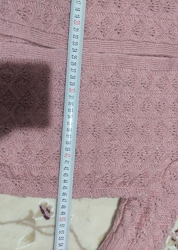 Pembe Bohem Mini Örgü Kadın yelek - Görsel 4