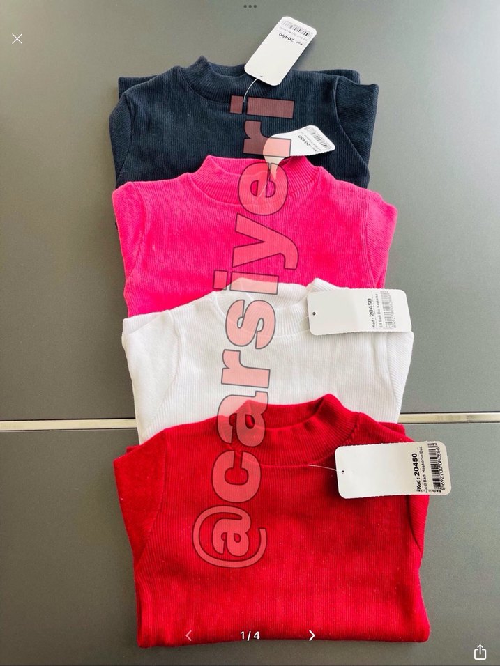 Çocuk Uzun Kollu Düz Renk İçlik - Görsel 4