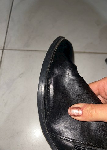 40 Beden Siyah Deri Kovboy Çizme