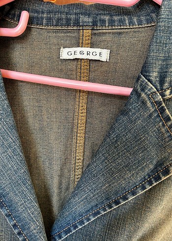 m Beden Vintage Düğmeli Mavi Kadın Denim Ceket