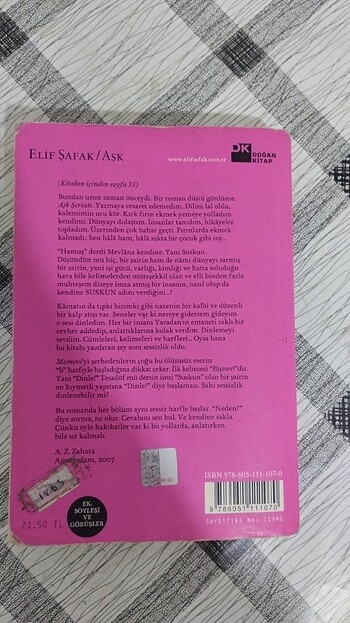 Elif ŞAFAK aşk romanı