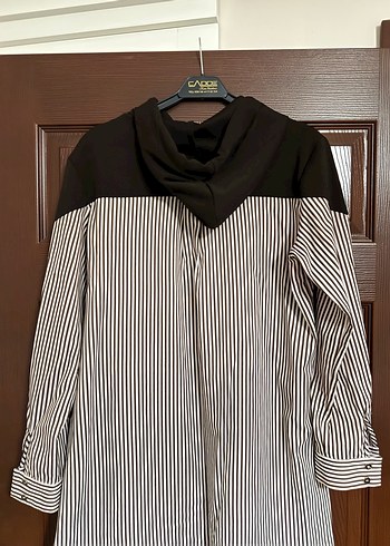 Düğmeli Zebra Desenli Uzun Kollu kahverengi Gömlek - Görsel 7