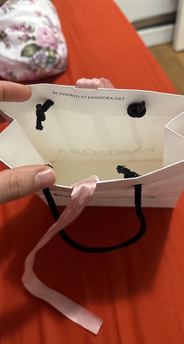 Pembe kurdeleli pandora poşeti - Görsel 2