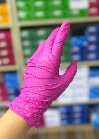 M Pembe Nitril Eldiven - Görsel 4