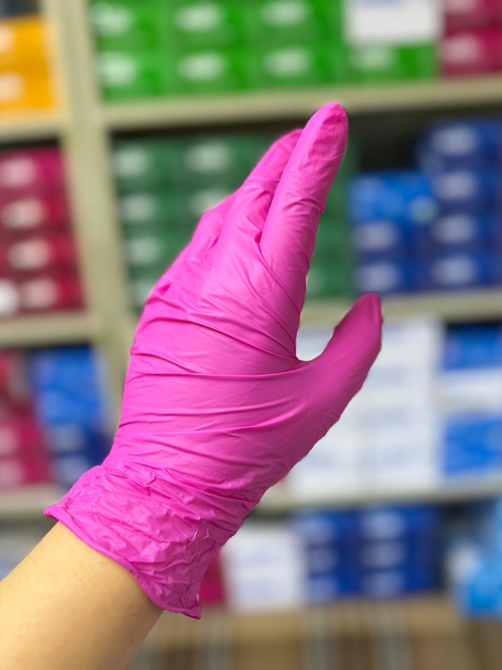 M Pembe Nitril Eldiven - Görsel 4