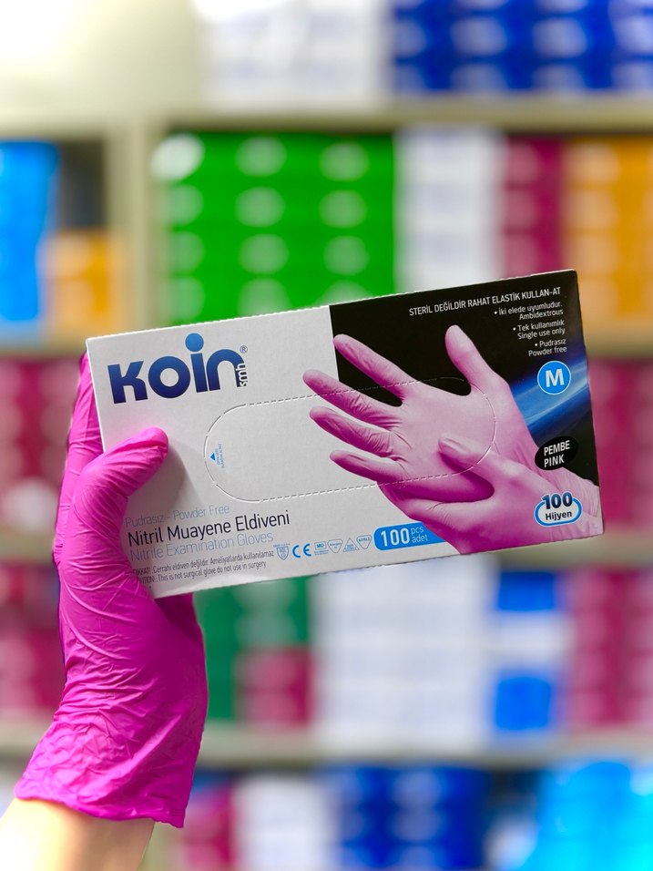 M Pembe Nitril Eldiven - Görsel 3