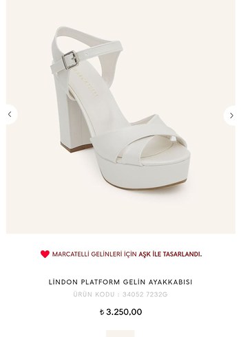 Lindon Beyaz Platform Topuklu Gelin Ayakkabısı
