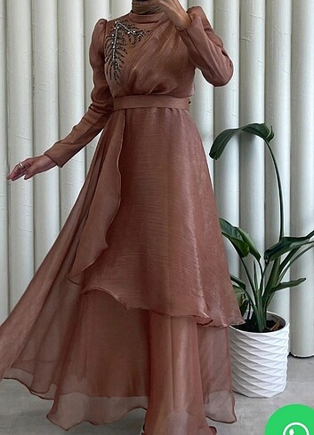 xl Beden camel Renk Abiye 