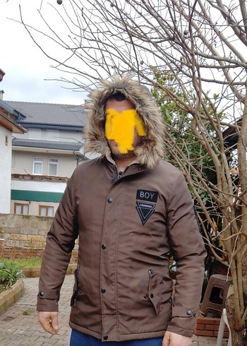 Kürk Detaylı Kahverengi Erkek Mont - Görsel 4