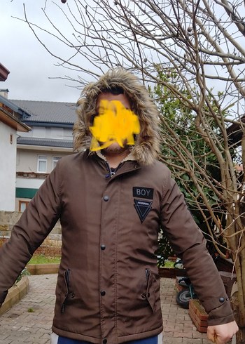 Kürk Detaylı Kahverengi Erkek Mont - Görsel 3