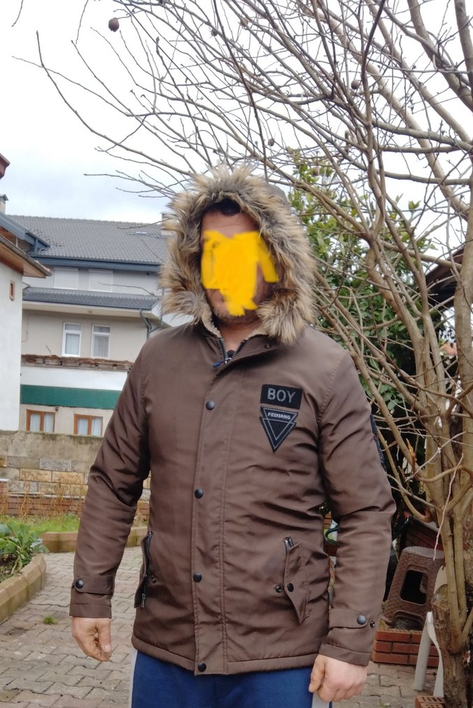 Kürk Detaylı Kahverengi Erkek Mont - Görsel 4