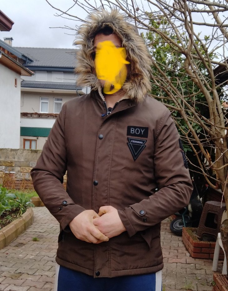 Kürk Detaylı Kahverengi Erkek Mont - Görsel 2