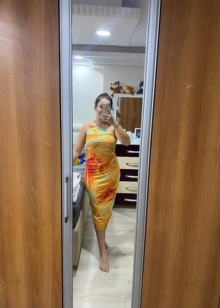 Trendyolmilla elbise tek kol - Görsel 2