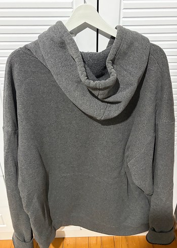 Diğer Gri Kapüşonlu Oversize Sweatshirt