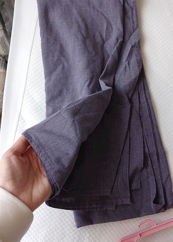 Gri Keten Kadın Şal - Görsel 3